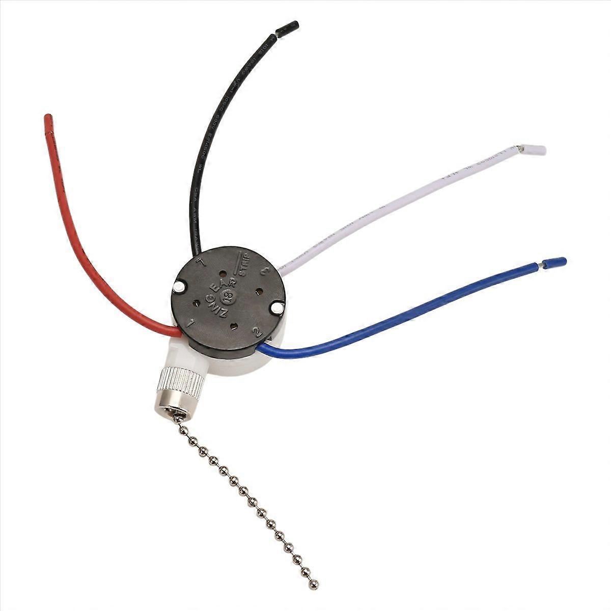 3 Pcs Ze-208S E89885 3 Speed 4 Wire Pull Chain Switch Ceiling Fan Light Switch Replacement Part,B