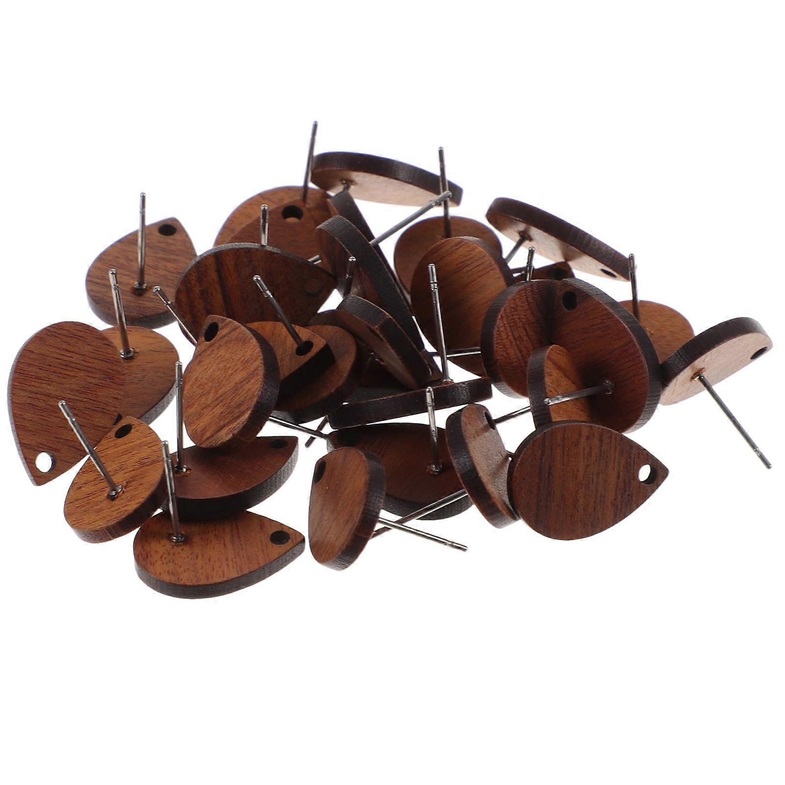 Ear Materials Wood Post Earring Studs for Decoration 30Pcs Creative Accessories