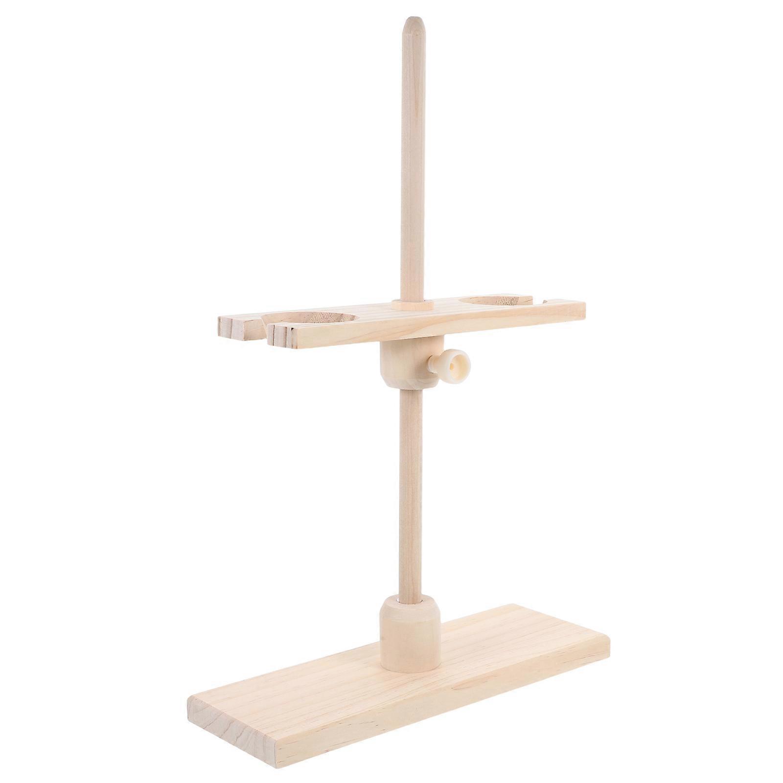 2-Holes Wooden Funnel Support Rack for Laboratory Experiments