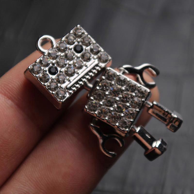 Robotic Necklace, Full Diamond, Square Head, For Men