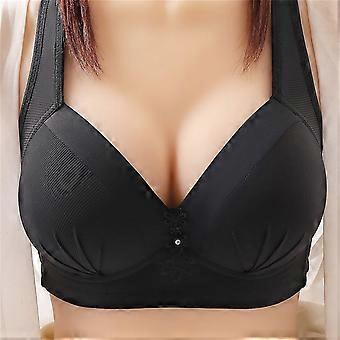 Sujetador realzador sin aros, levanta y moldea suavemente sin aros, ideal para el trabajo, los viajes y para mayor comodidad. Negro, talla 44.