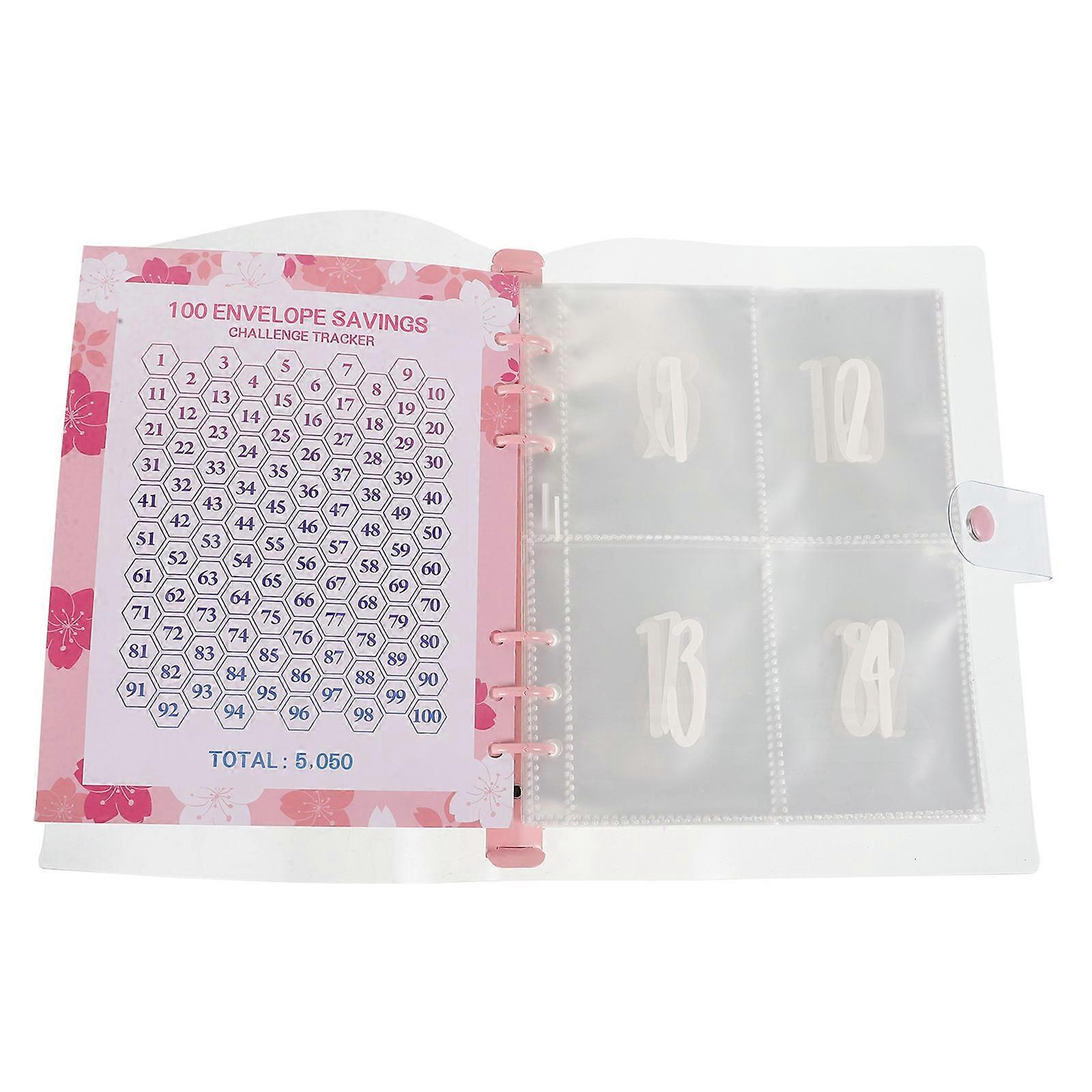 Envelope Challenge Binder Budget Binder for Organizing 2Sets Pink