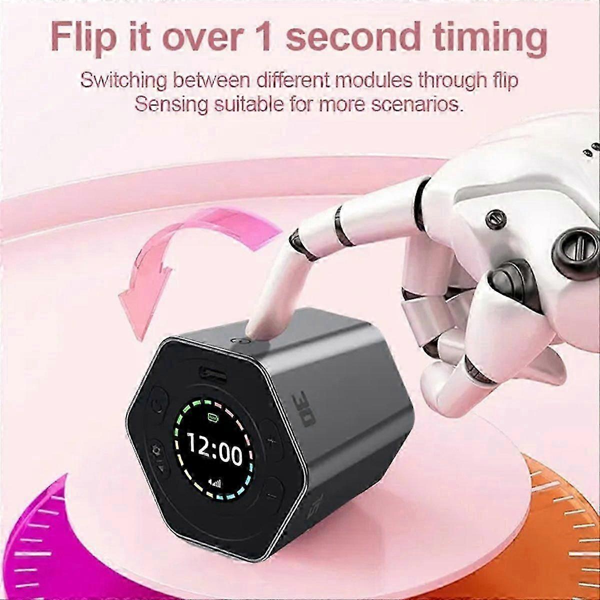 Digital Clock Timer Magnetic Timer Kitchen Hexagon Flip Timer