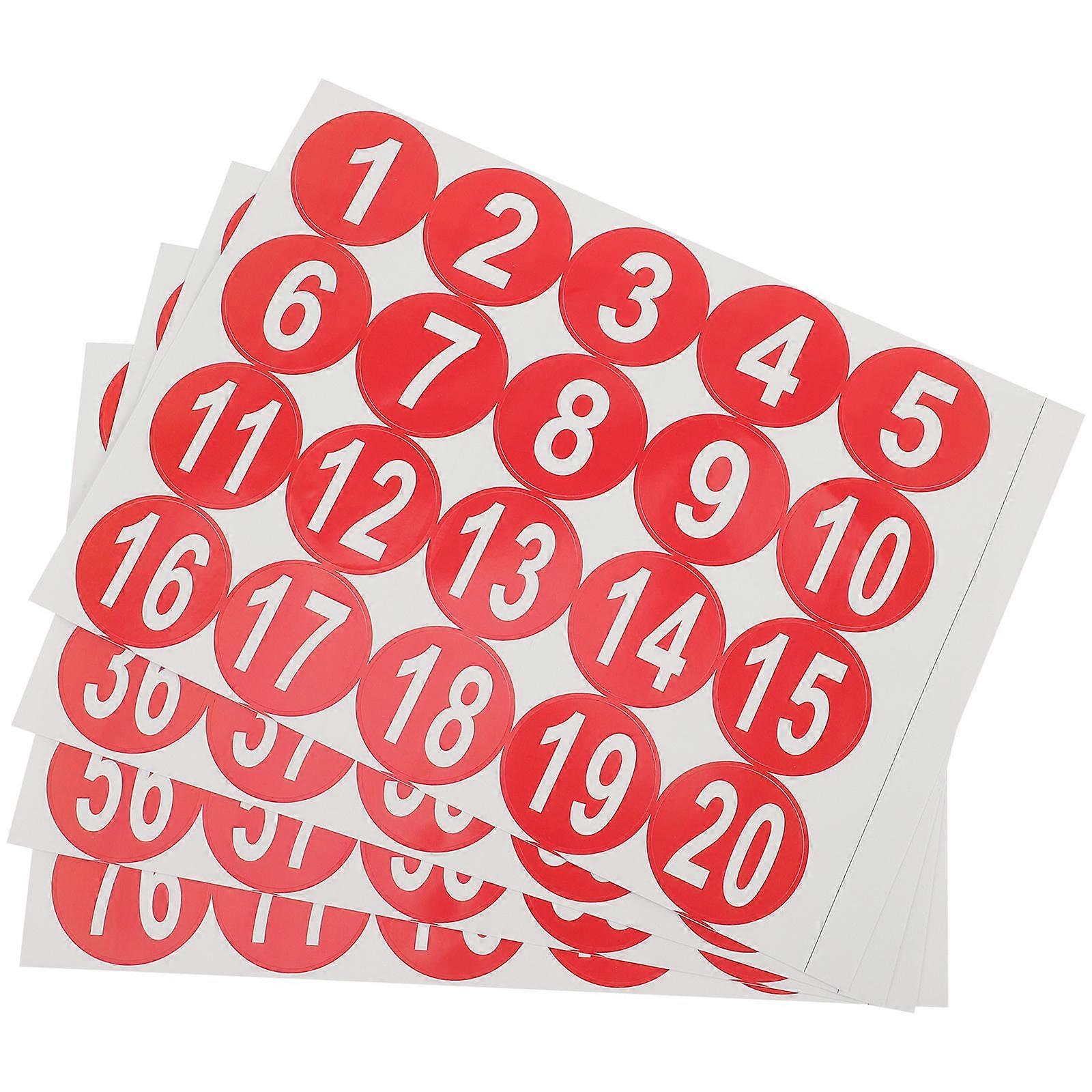 4 Sheets Numbered Sticker 1-80 Number Sticker Storage Classification Sticker