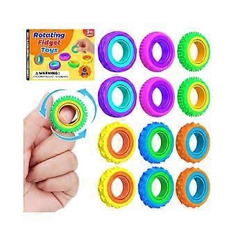 Fidget Toys Spinner Ring voor kinderen: 18 inch getextureerde vingerspinner - Bulk Fidgets voor leerlingen en klaslokalen - Rustig sensorisch speelgoed voor stressverlichting bij autisme