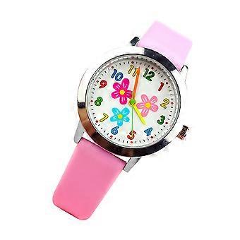 Montre à quartz pour enfants, idéale pour les tout-petits et les étudiants. Verre rose, boîtier en alliage. 1 pièce.