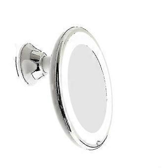 10-fach vergrößernder LED-Schminkspiegel - 360 ° verstellbarer Saugnapf, diffuses Licht und kabelloses tragbares Design mit Reise Pouch_CD