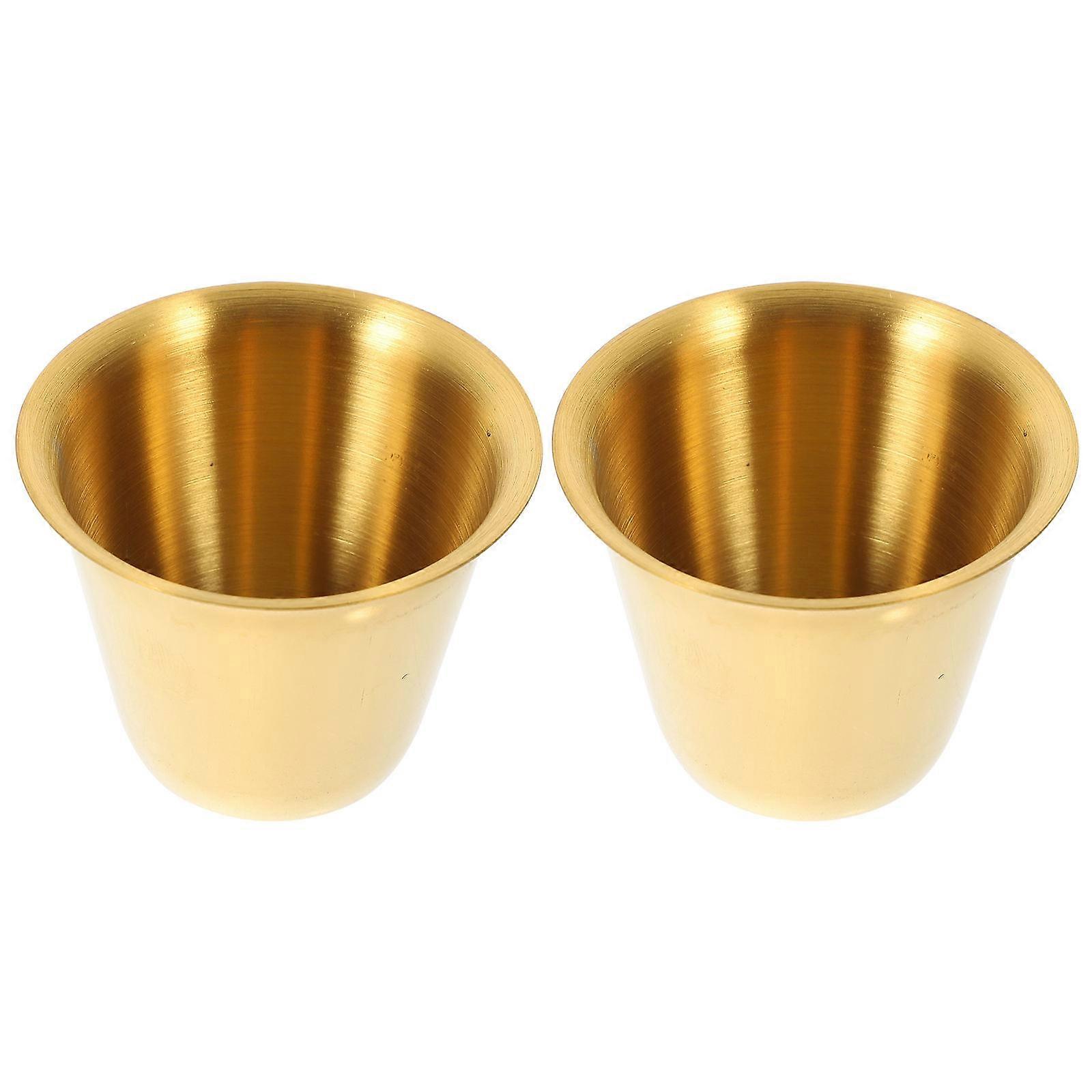 Golden Kitchen Sauce Cup Stainless Steel Multi-Function Containers for 2Pcs
