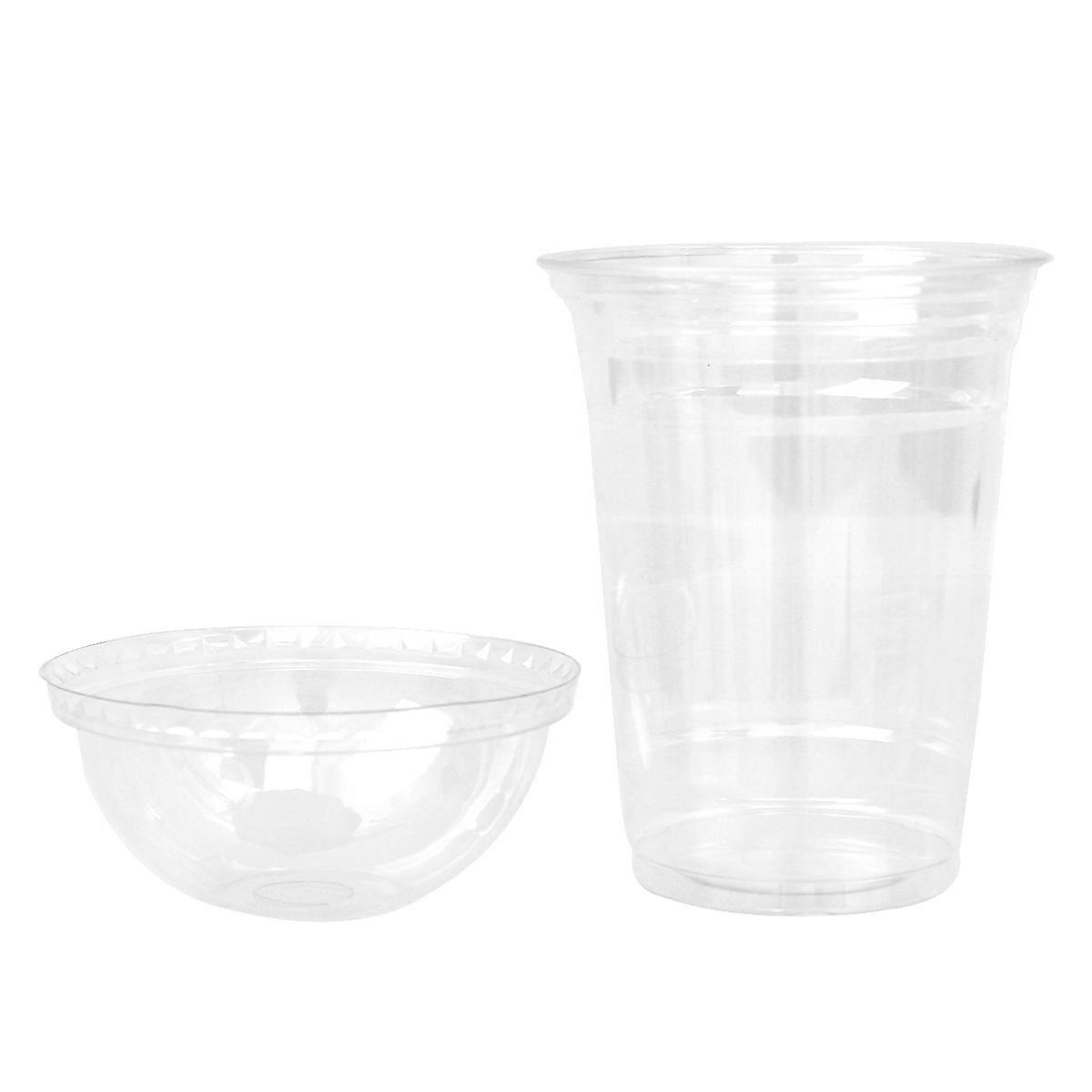 Transparent with Lids for Cold Drinks 20Pcs Set