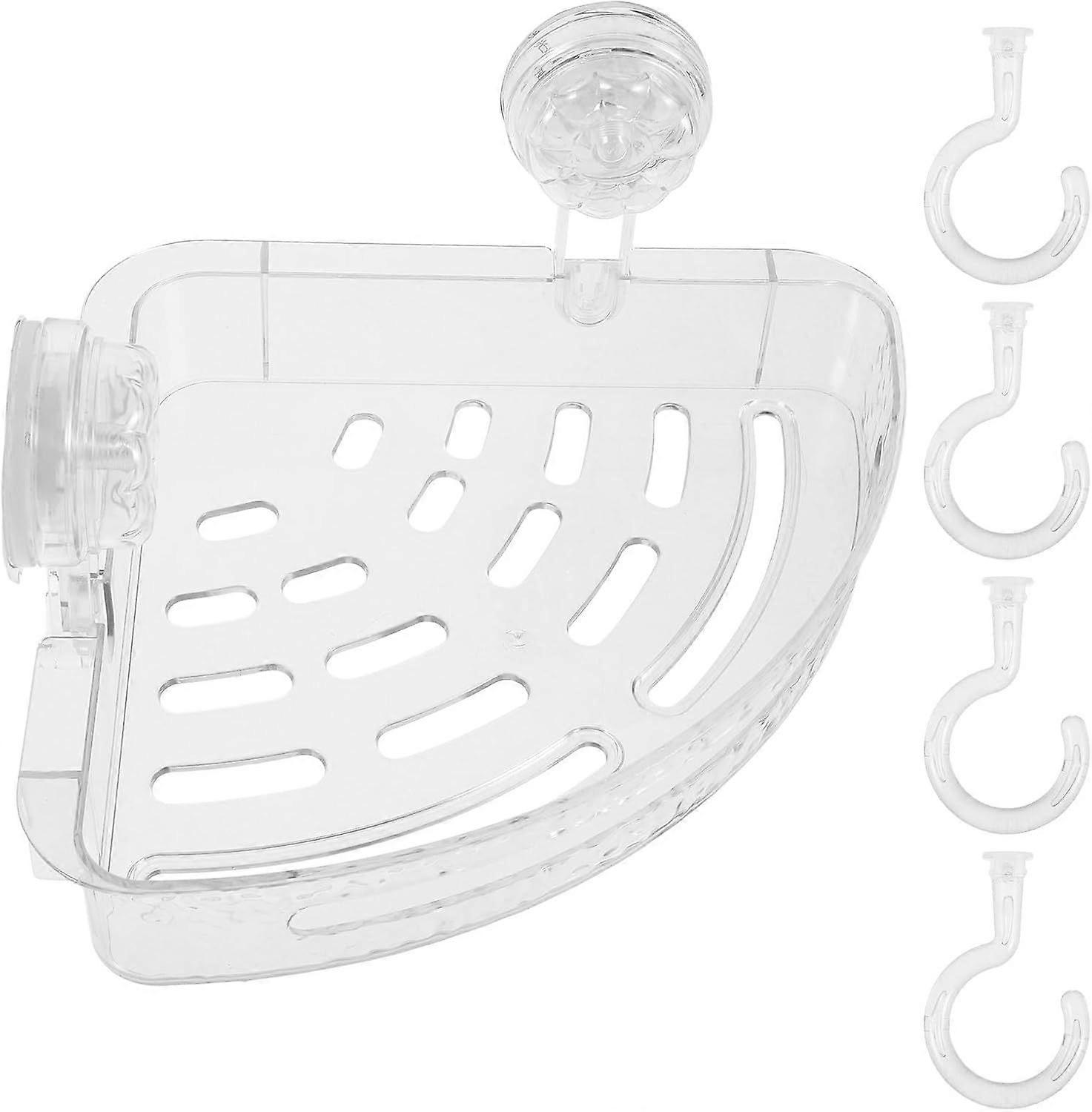 Transparent Triangular Storage Bathroom Storage Suction Corner Shower