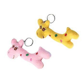 Portachiavi a forma di giraffa in peluche, 3 pezzi, colore casuale.