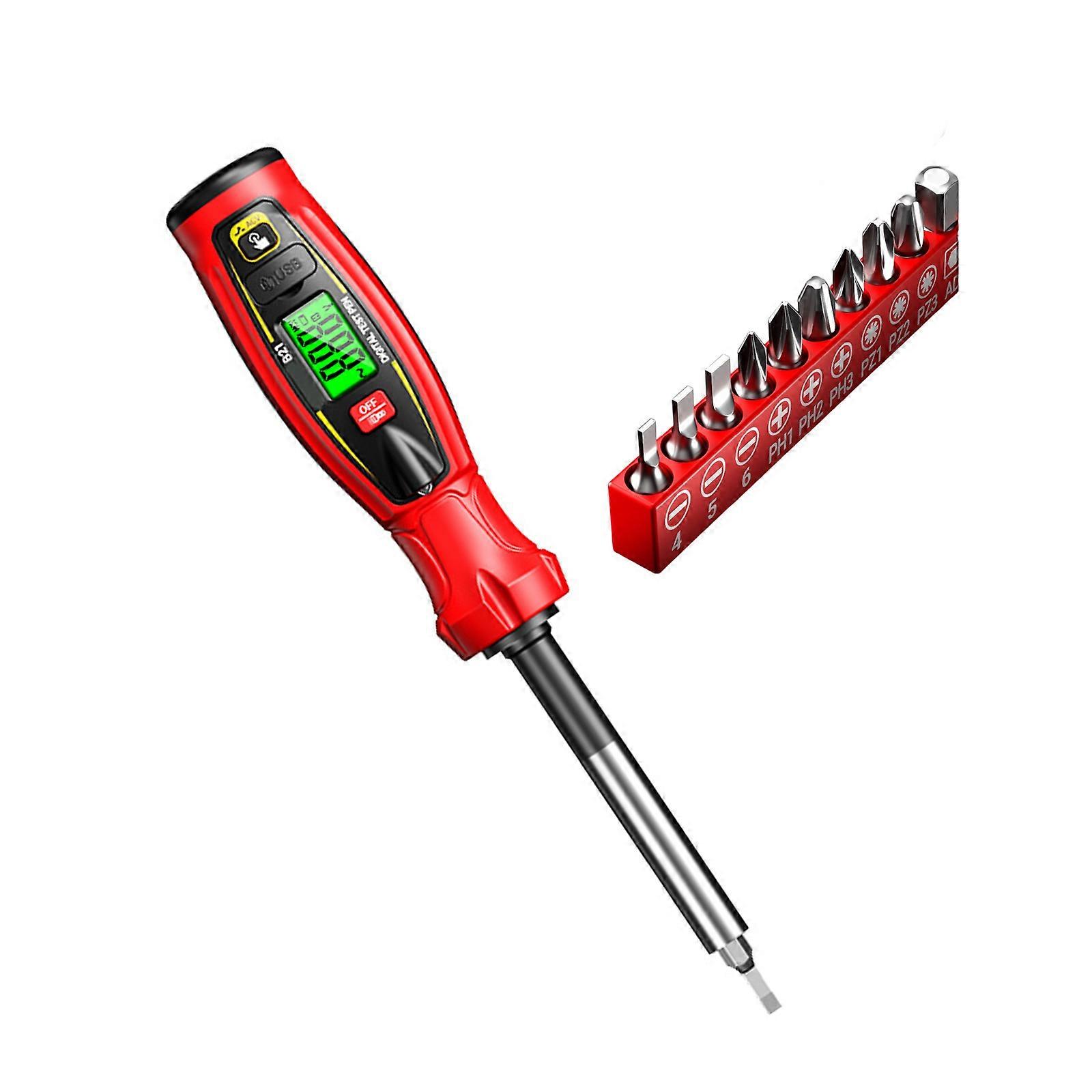 Full Electricity recognizer And Screwdriver Set Featuring Strong Field Indication For security  Red
