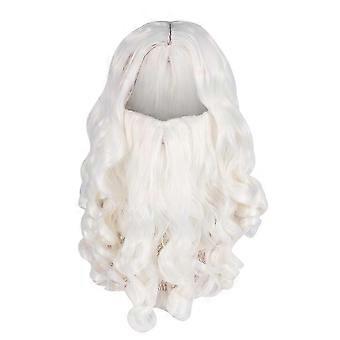 White Long Curly Hair Santa Claus With Christmas Day Wig Santa Claus Beard Wig FASTXM