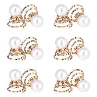 Perle Barrette Swirl Haarnadeln Perle Flechten Haar Accessoire Gold Spiral Haarnadeln Haarmanschetten Dekor Spiral Haarnadel