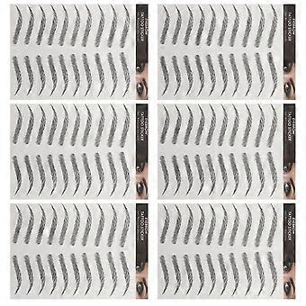 Temporary Eyebrows Tattoos 3D Eyebrow Stickers for Makeup 6 Sheets