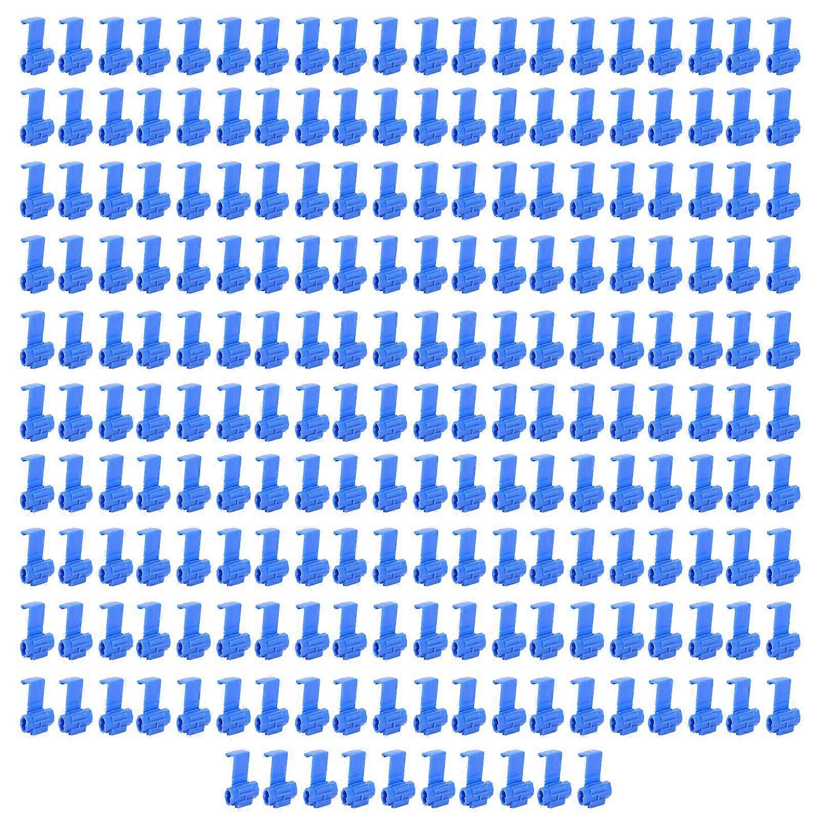 210Pcs Lock Wire Connectors Quick Splice Electrical Cable Snap Crimp Terminal BlocksBlue