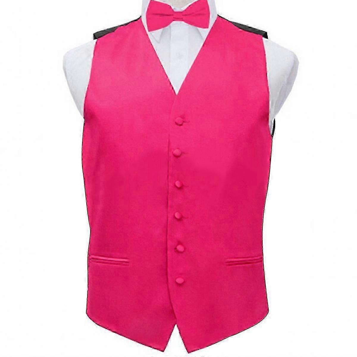 Traje Hombre Chaleco Chaleco Chaleco Chaleco Casual 2XL Rosa
