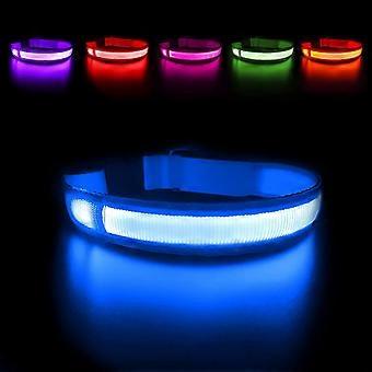Blue M oplaadbare waterdichte oplichtende halsband, LED-knipperende veiligheidshalsband met verstelbare riem voor kleine/middelgrote/grote honden