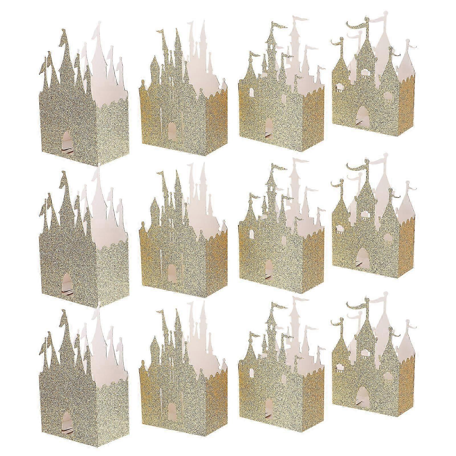 Golden Glitter Candy Boxes for Wedding Gift Packaging 20Pcs Pack