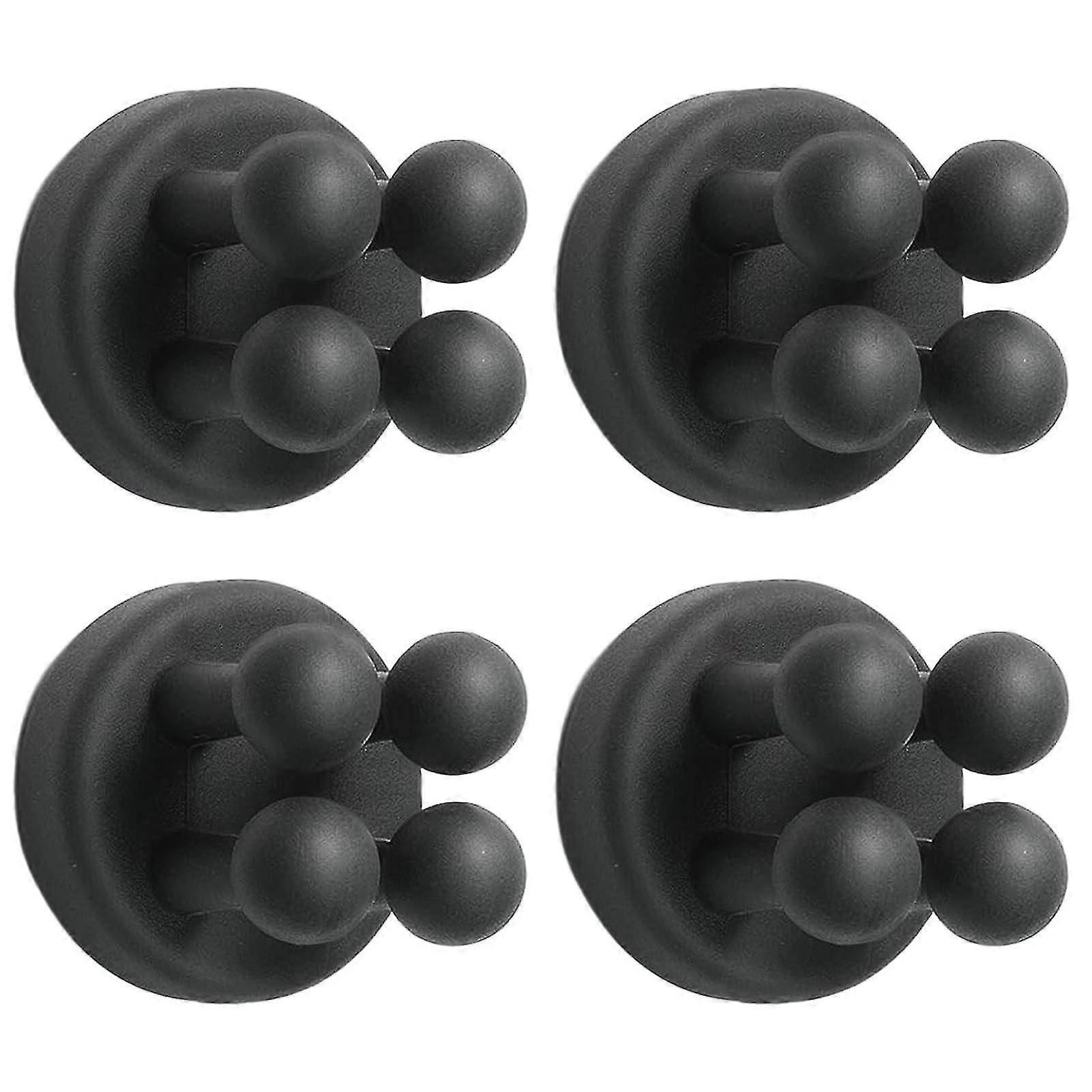 4pcs Multifunctional Toothbrush Holder Kitchen Silicone Hook Self Adhesive Plug
