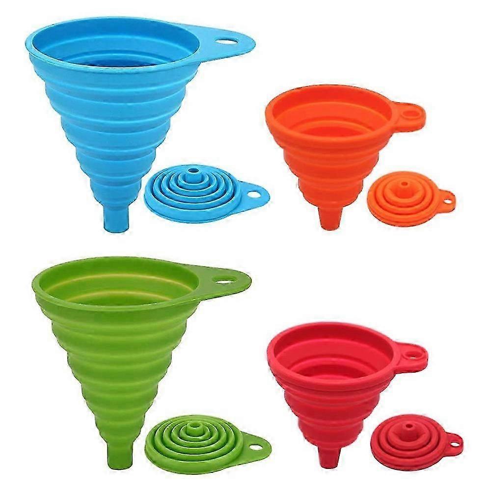 Funnel Set Foldable Funnel, 4-Pack Silicone Funnels (2 Large, 2 Small)