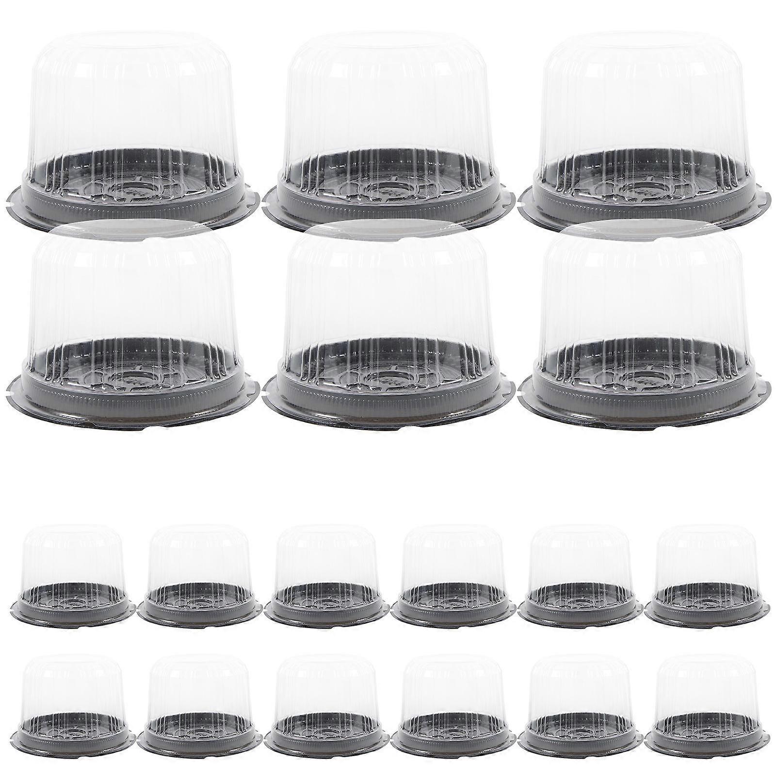 Egg Cake Box for Cake Packing 20Pcs Transparent Round Dessert Boxes