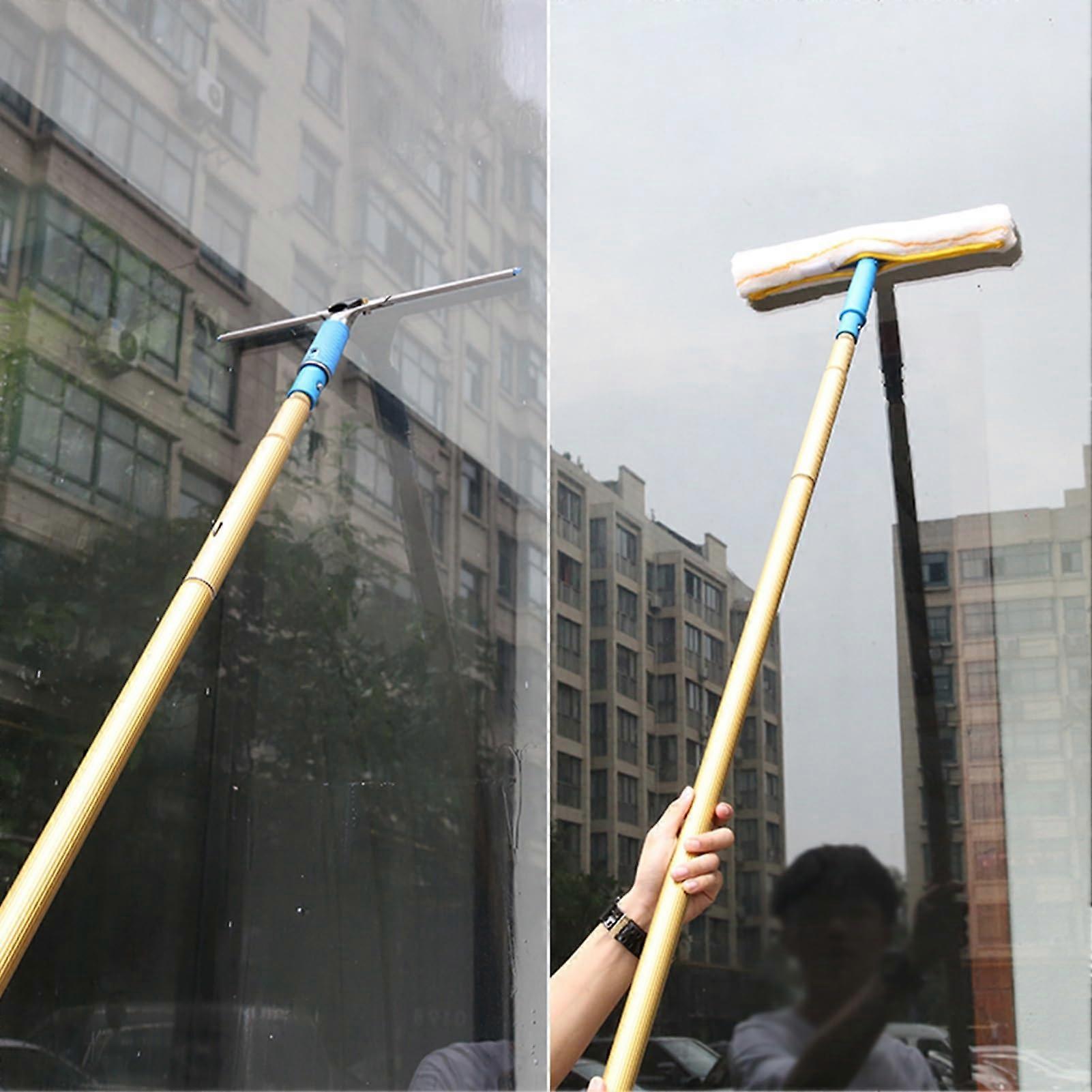 Window Cleaning Kit 4.1m 3in1 Extendable Pole with Squeegee and Scraper for  Windows