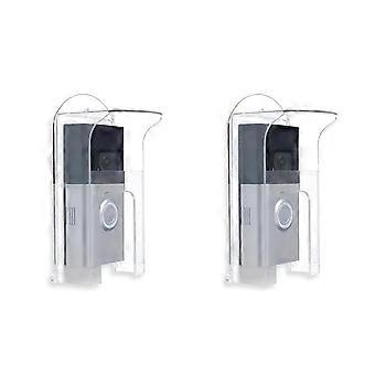 2X Transparent Plastic Doorbell Rain Cover Suitable compatible with Ring Models Doorbell Waterproof Protector Shield Video Doorbells