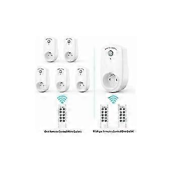 Wireless remote control sockets, 5-piece set, 30-meter remote control compatible with most devices
