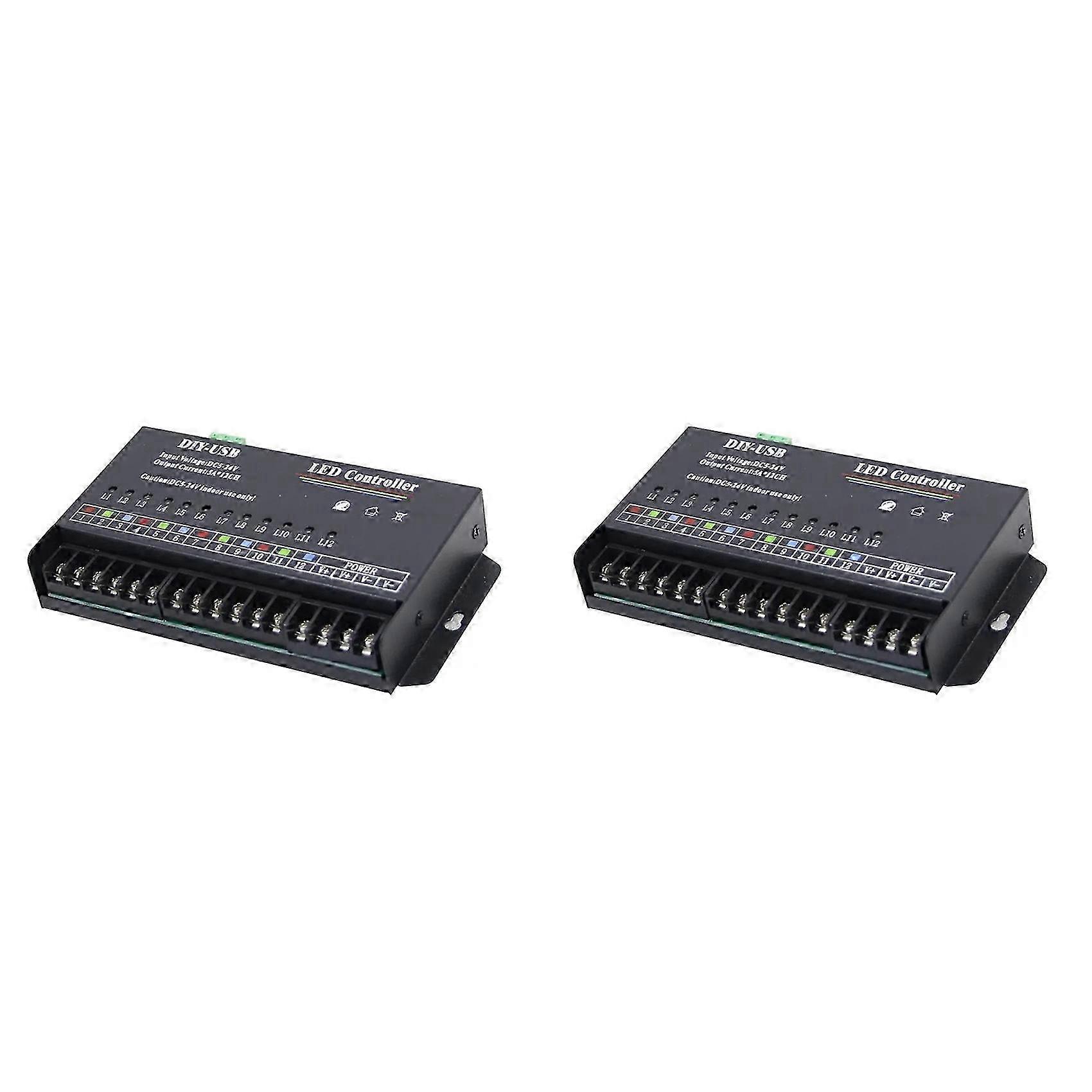 2X DIY Autonomous Programming Controller 12Way Programmable USB DIY LED RGB Controller compatible with 3528 5050 Strip Module