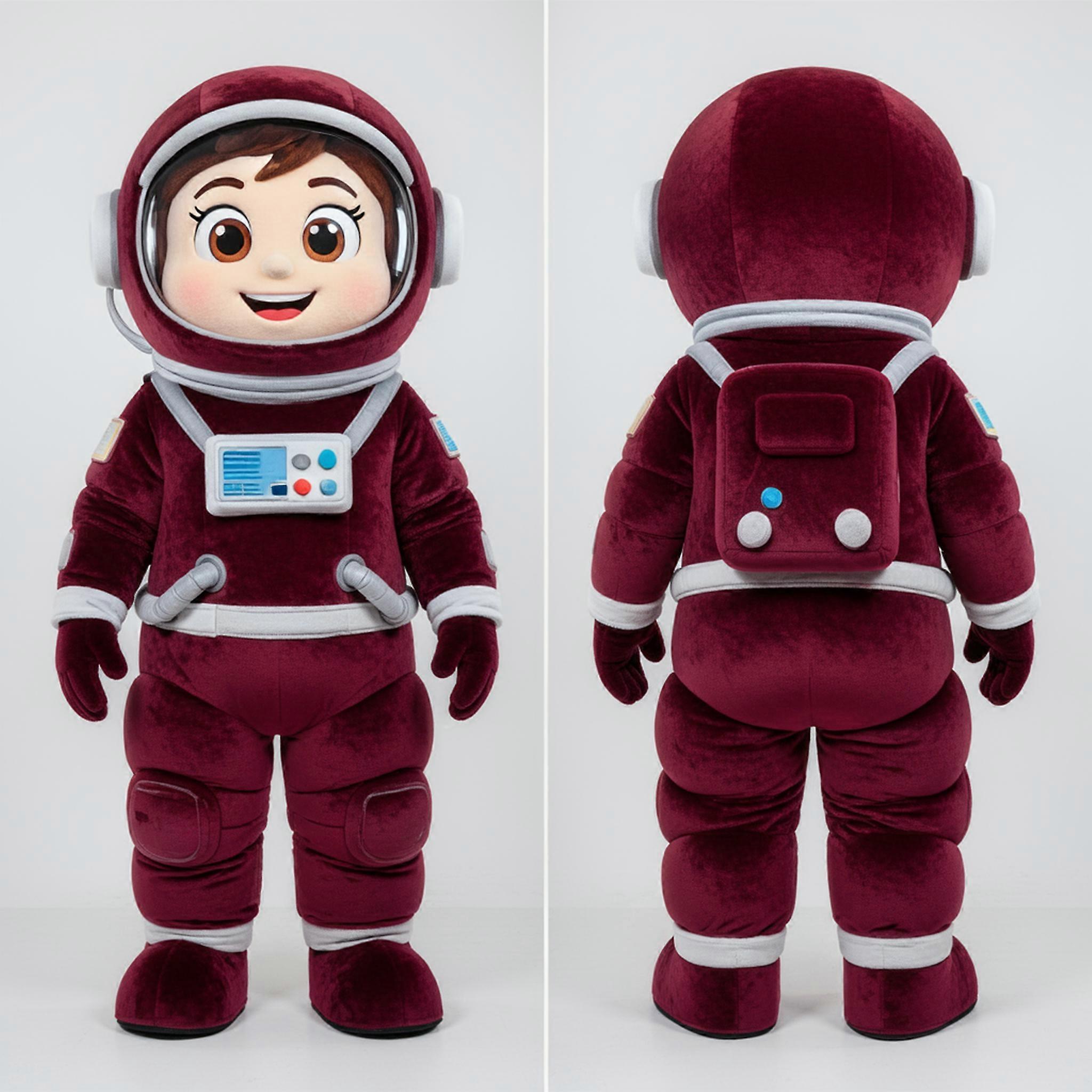 MASTICOT Maroon Rounded Silhouette Astronaut Mascot