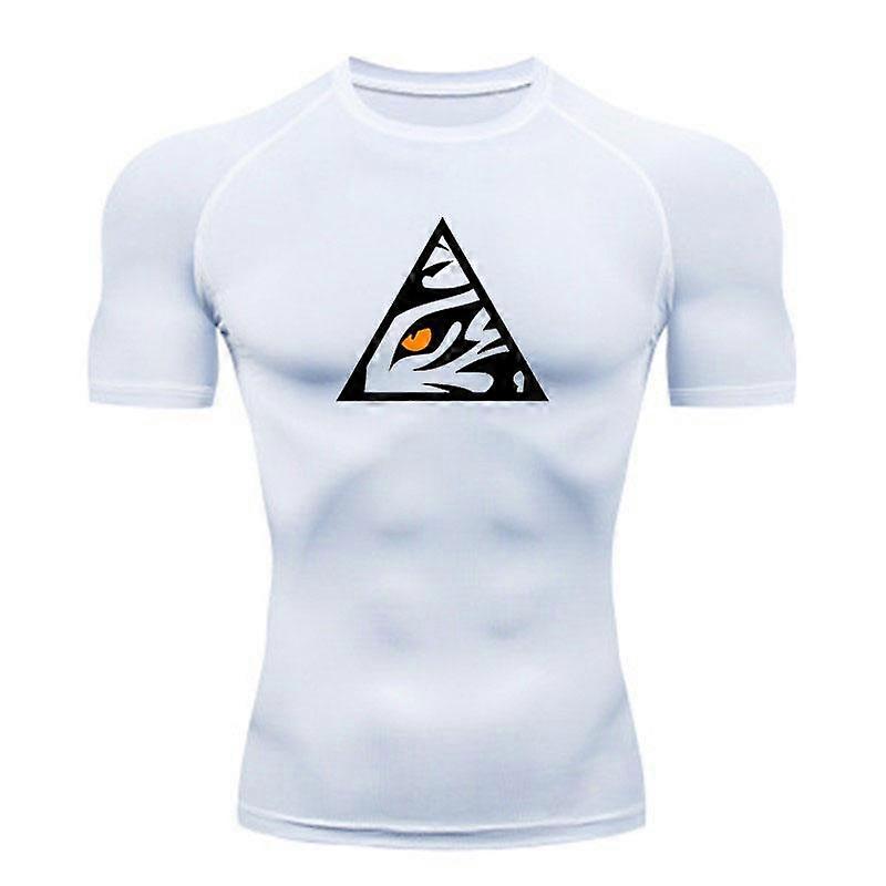 Men's Quick Dry Compression Athletic T-shirt, Triangle Tiger