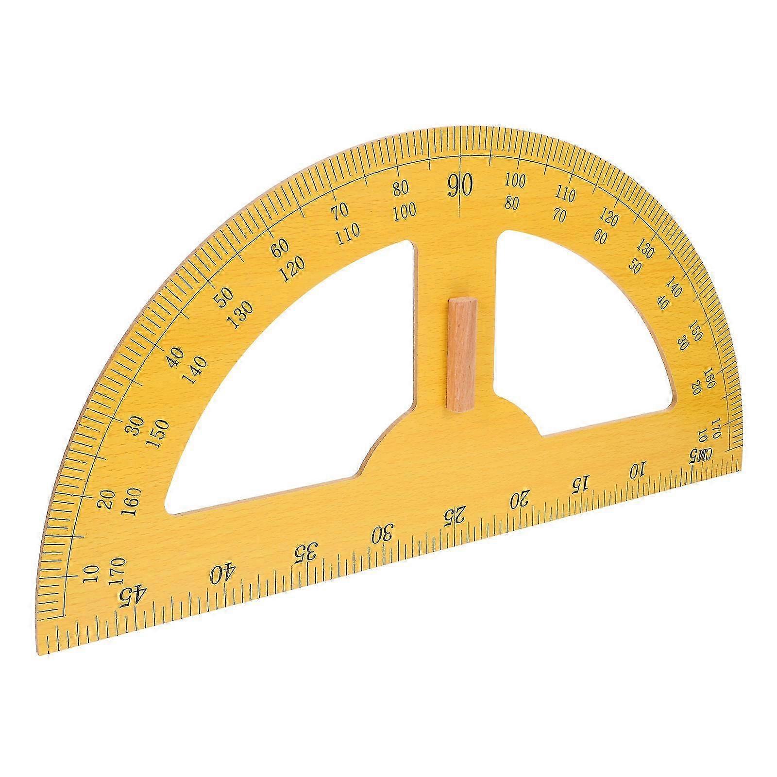 Large-Diameter Wooden Classroom Protractor
