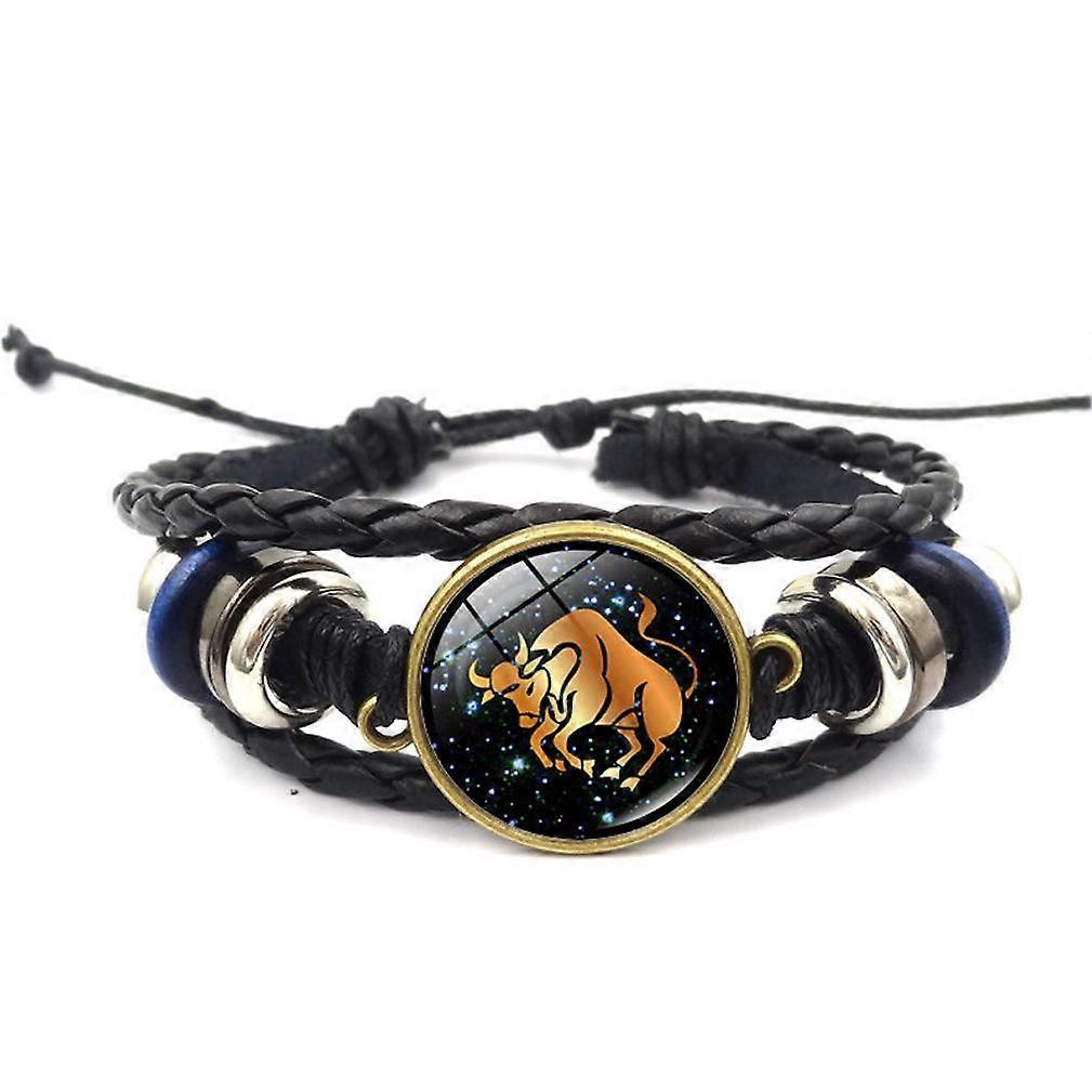 Douze constellation Taureau Bracelet tissé à la main perles temps gemme
