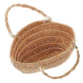 Bolsa de palha em miniatura para acessórios de casa de bonecas com bolsa.