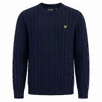Lyle & Scott Cable Knit Crew Neck Jumper   Marl