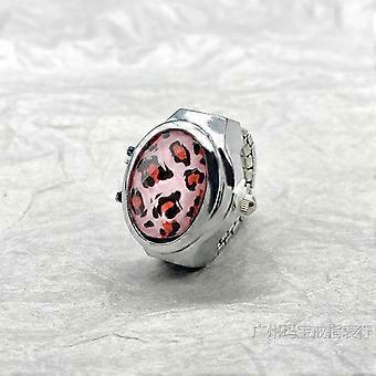 Kleurrijk Rhinestone Ring horloge met Flip Cover elastische roestvrij stalen band ovale wijzerplaat vrouwen horloge vinger ring verjaardagscadeau mode-accessoires