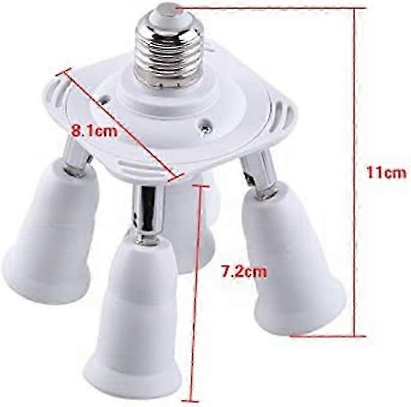 Adjustable E27 to E27 Bulb Socket Splitter Adapter Bracket, 2-in-1 Lamp Holder, PBT Material