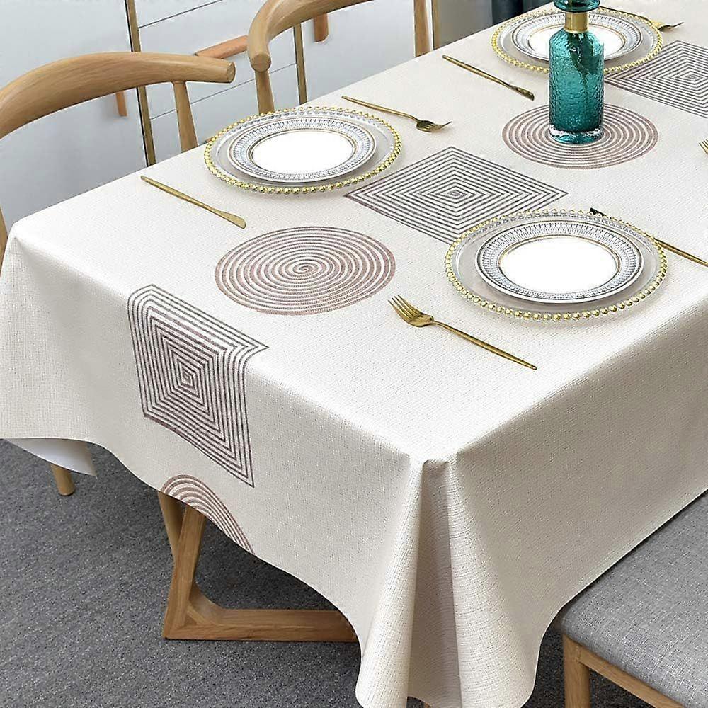 Rectangular Plastic Tablecloth, Rectangular Oilcloth Plastic Tablecloth, Bohemian Style Tablecloth for Kitchen Dining Table Decoration