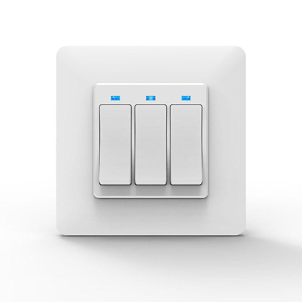 Eu Standard 3 Gang Smart Push Button Switch Tuya Wireless Remote Control Work With Alexa Google Home