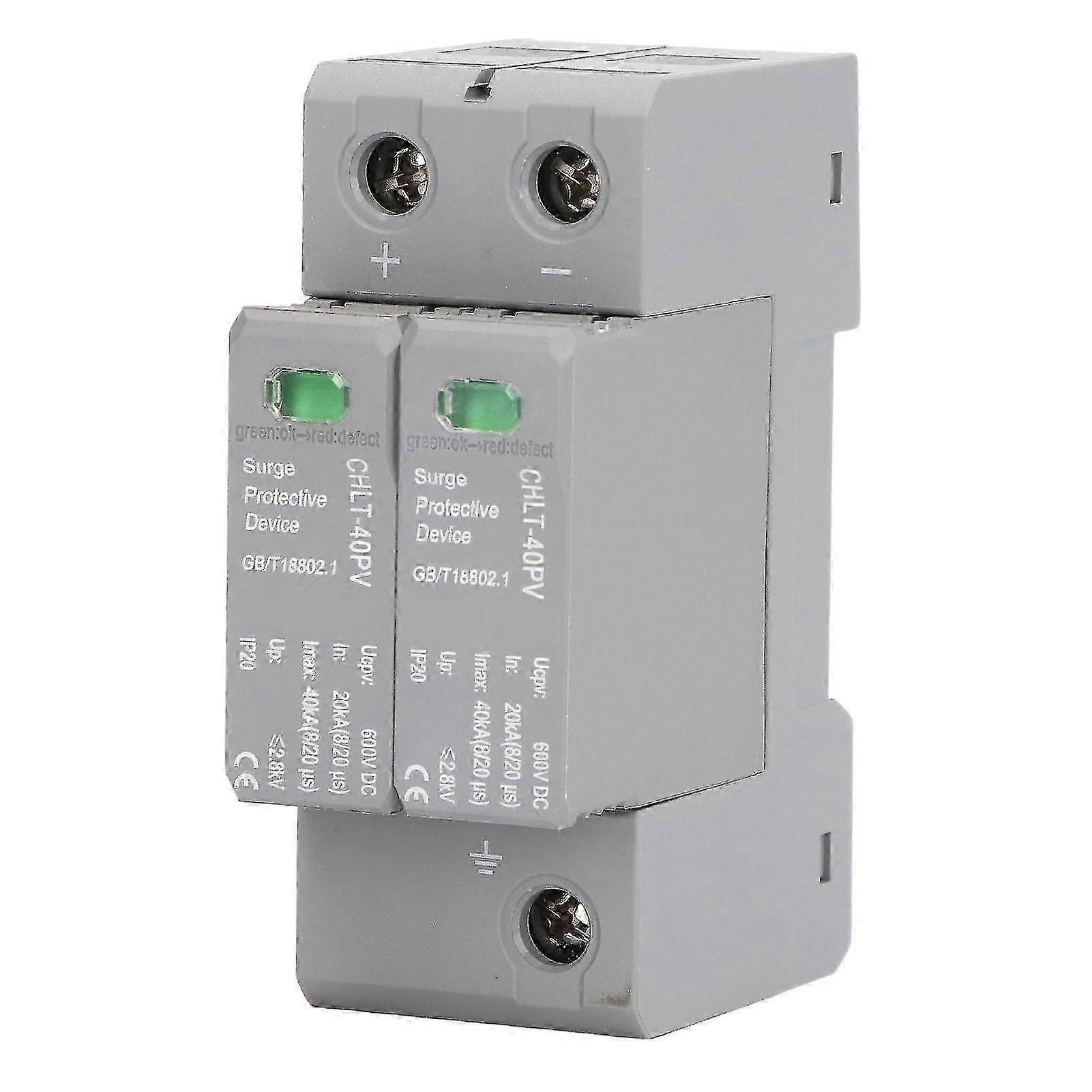 PV SPD DC600V 40kA 2P Rail Mount