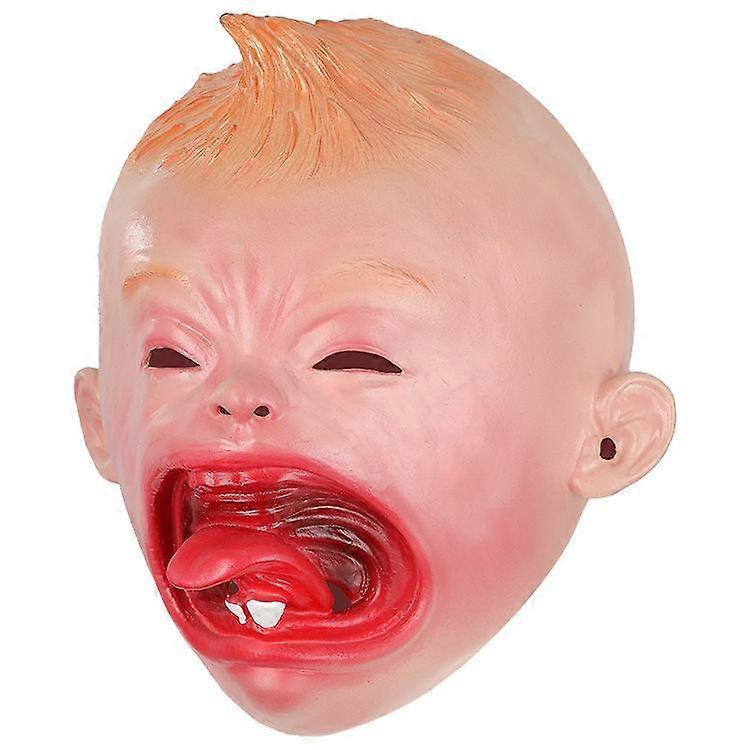 Cute and goofy crying-face latex mask