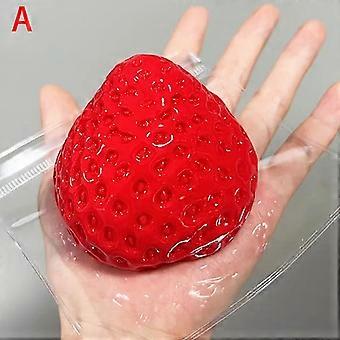 Cute Cream Gold Powder Big Strawberry Pinch Fidgeting Imitation Silicone Clay Feeling Diy Girl Birthday Gift Kids Squishy Toys