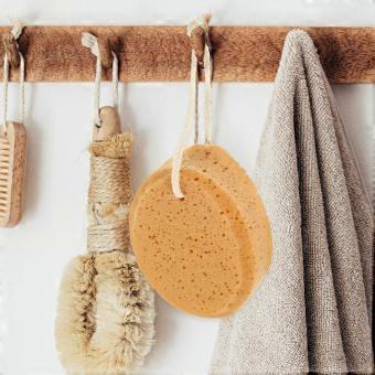 Brown Shower Sponge for Cleansing Use 10Pcs Honeycomb Bath Scrubber