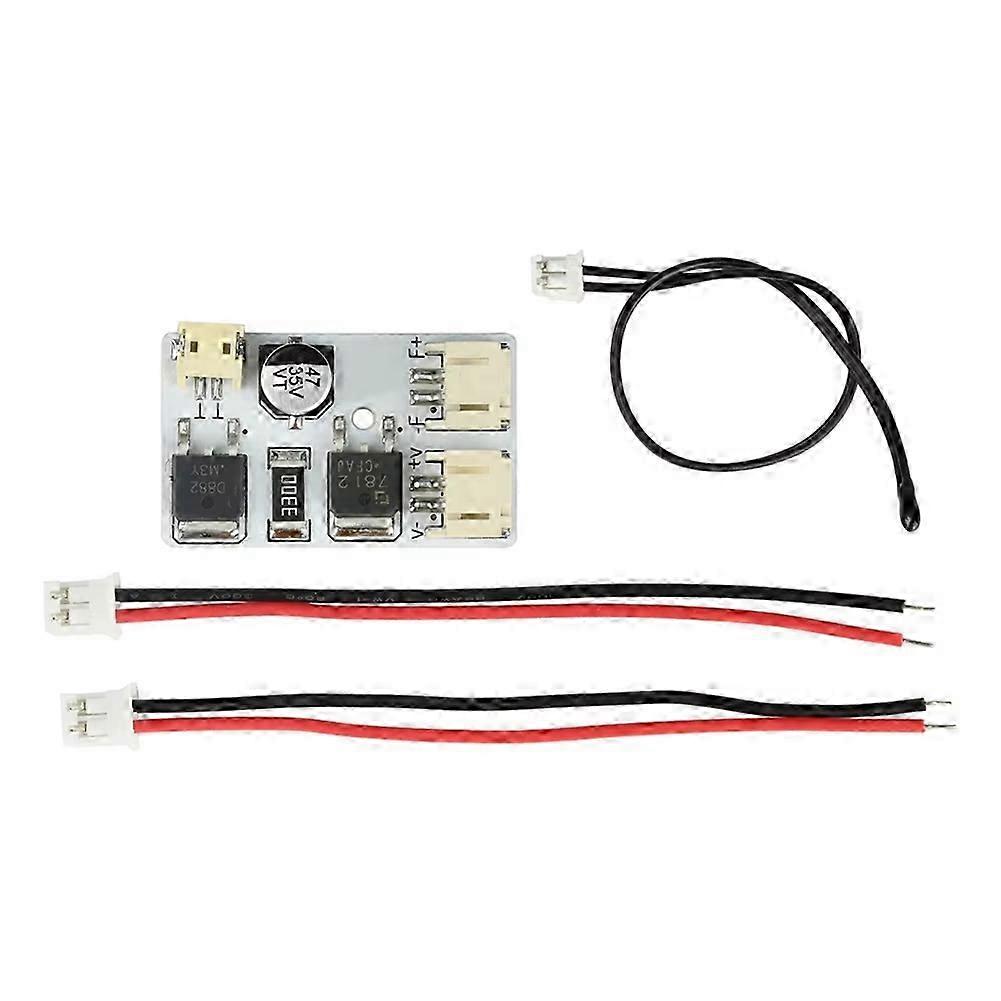 Fan Temperature Control Board Automatic Fan Controller LED Fan Speed Controller DC 12-32V to 12V Step-Down with Cable