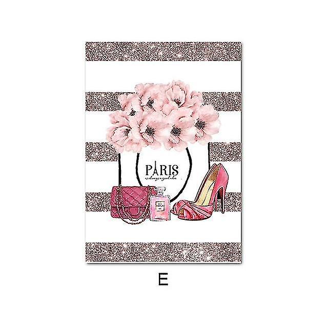 قماش الفن ملصق مع زهرة الوردي، والعطور أزياء - الجدار صورة غرفة حديثة