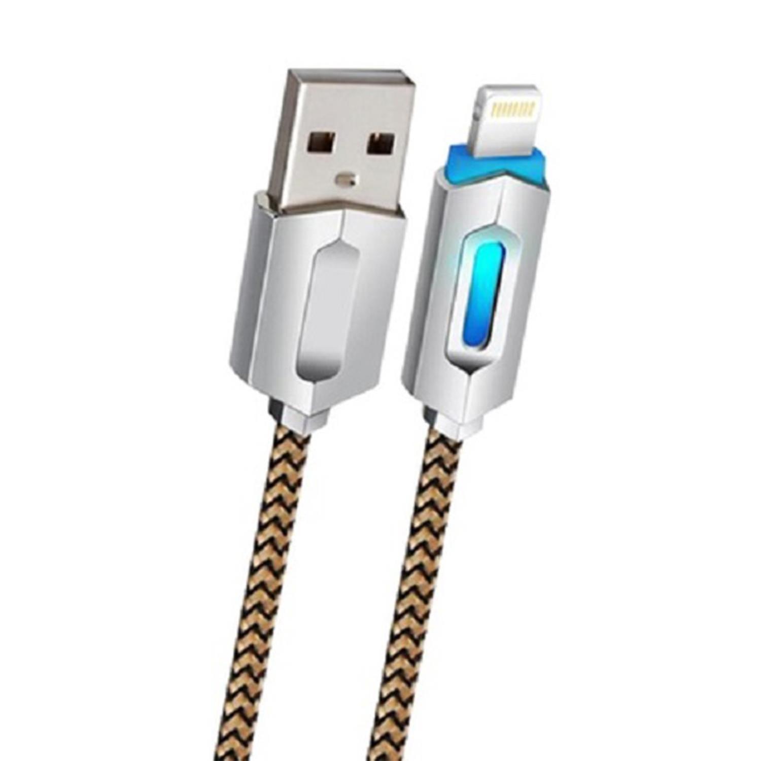 AQ Portable & Lightweight Light up 1 Metre Charge & Sync Cable Micro USB, Grey