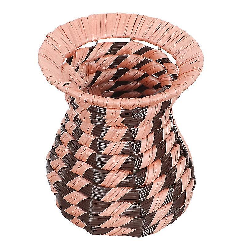 14X11.5cm Assorted Color Vases Woven Flower Container For Home Stable Base Flower Arrangement Holder