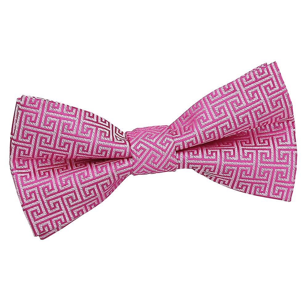 Fuchsia Pink Greek Key Pre-Tied Bow Tie