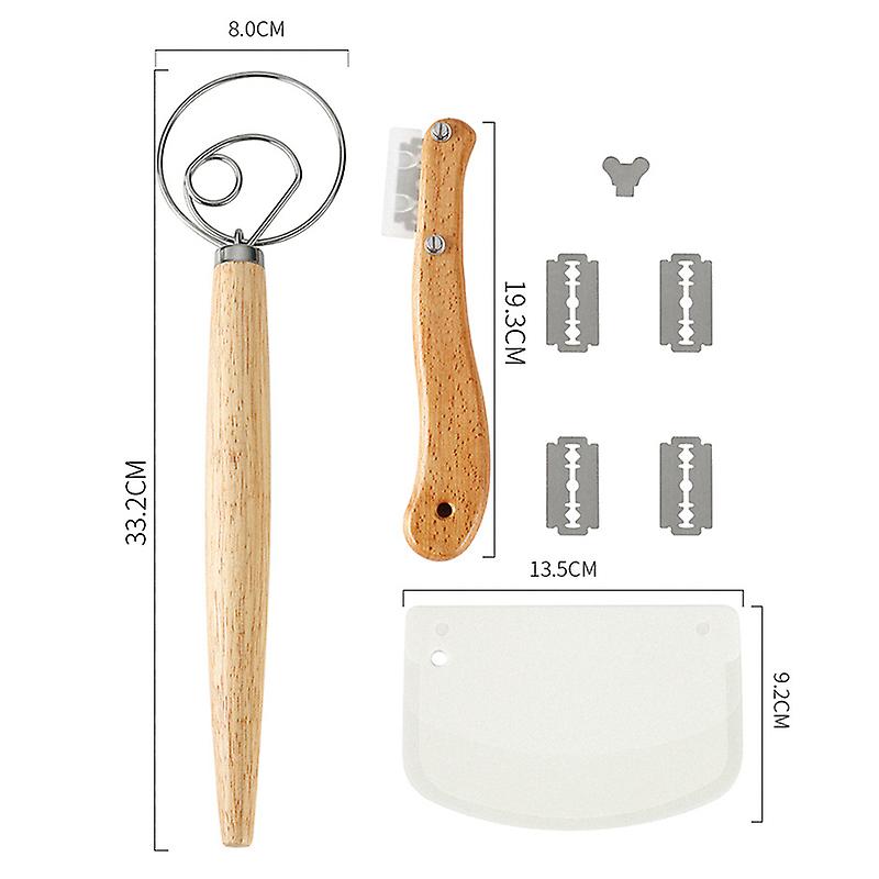 Bread Baking Tool Set Bread Scraper Dough Whisk Dough Scraper for Bread Cake Pizza New